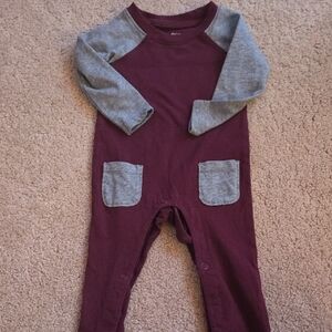 Okie Dokie Maroon Baby Romper